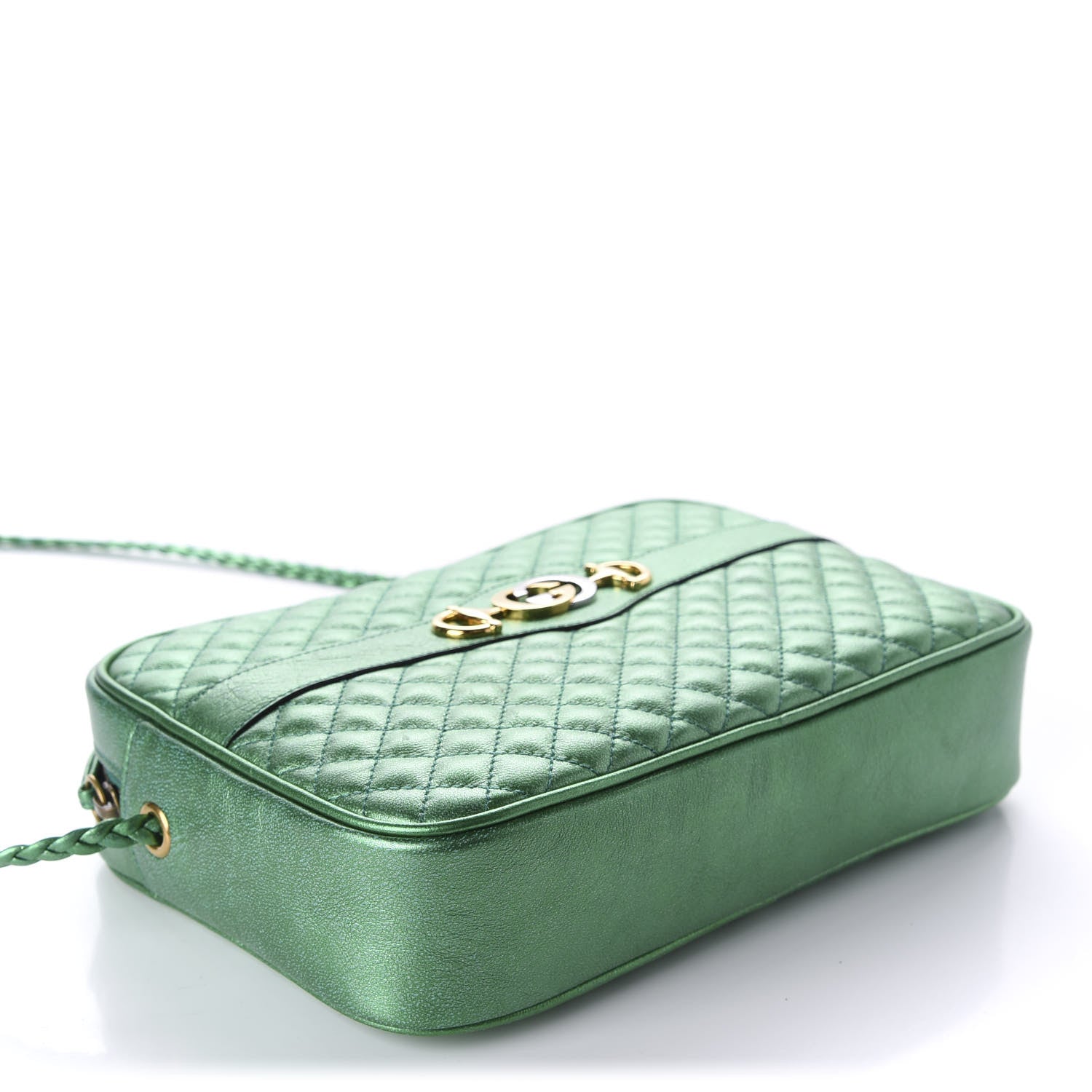 Gucci Laminated Nappa Trapuntata Small Zumi Shoulder Bag Jasmine Green 4 of 10