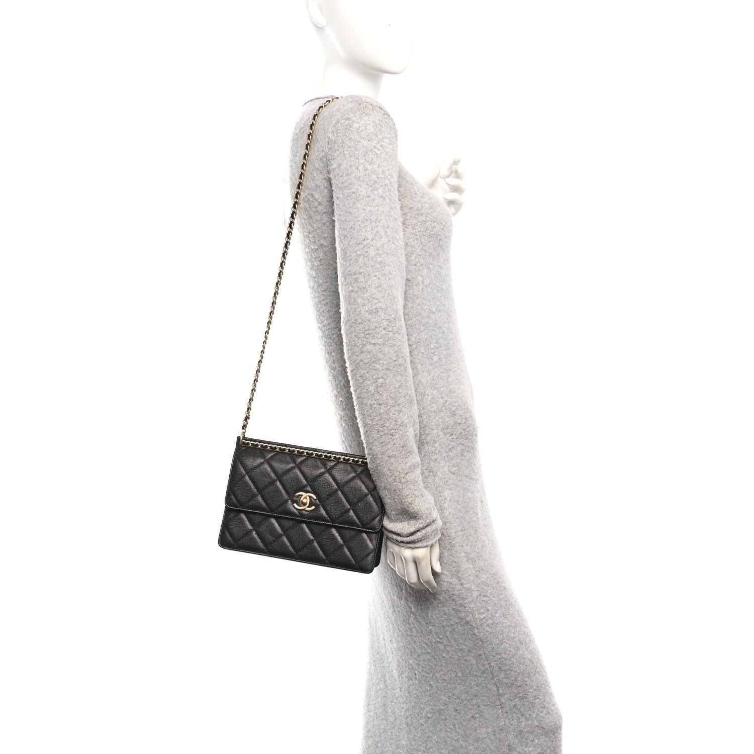 Chanel Caviar Quilted Chain Frame Flap Black 2 of 10