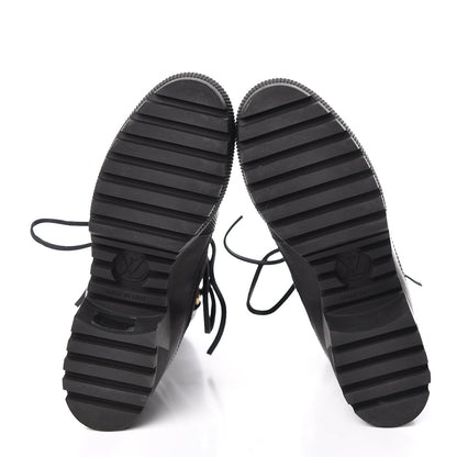 Louis Vuitton Suede Calfskin Laureate Platform Desert Boots 37.5 Black 5 of 12