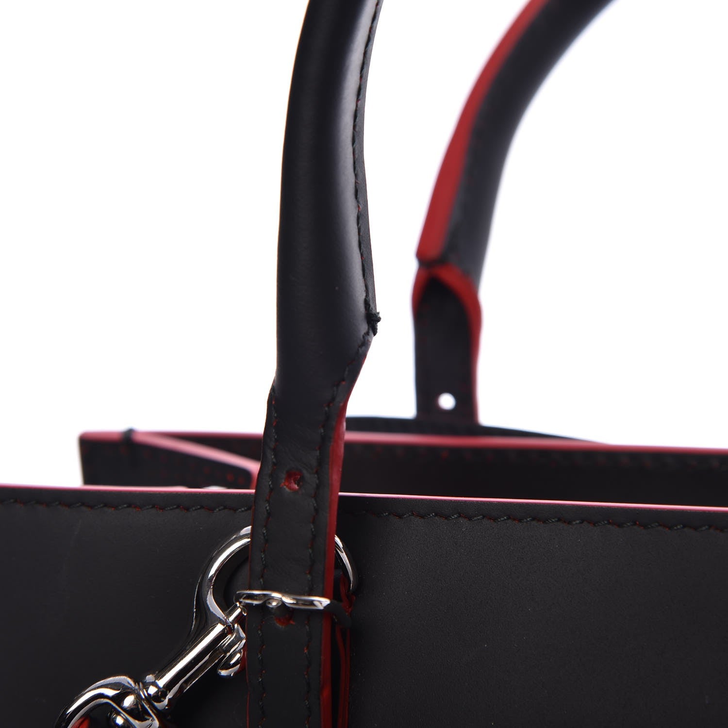 Balenciaga Rubberized Calfskin Papier Mini A4 Zip Around Tote Black Red 8 of 10