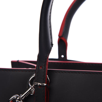 Balenciaga Rubberized Calfskin Papier Mini A4 Zip Around Tote Black Red 8 of 10