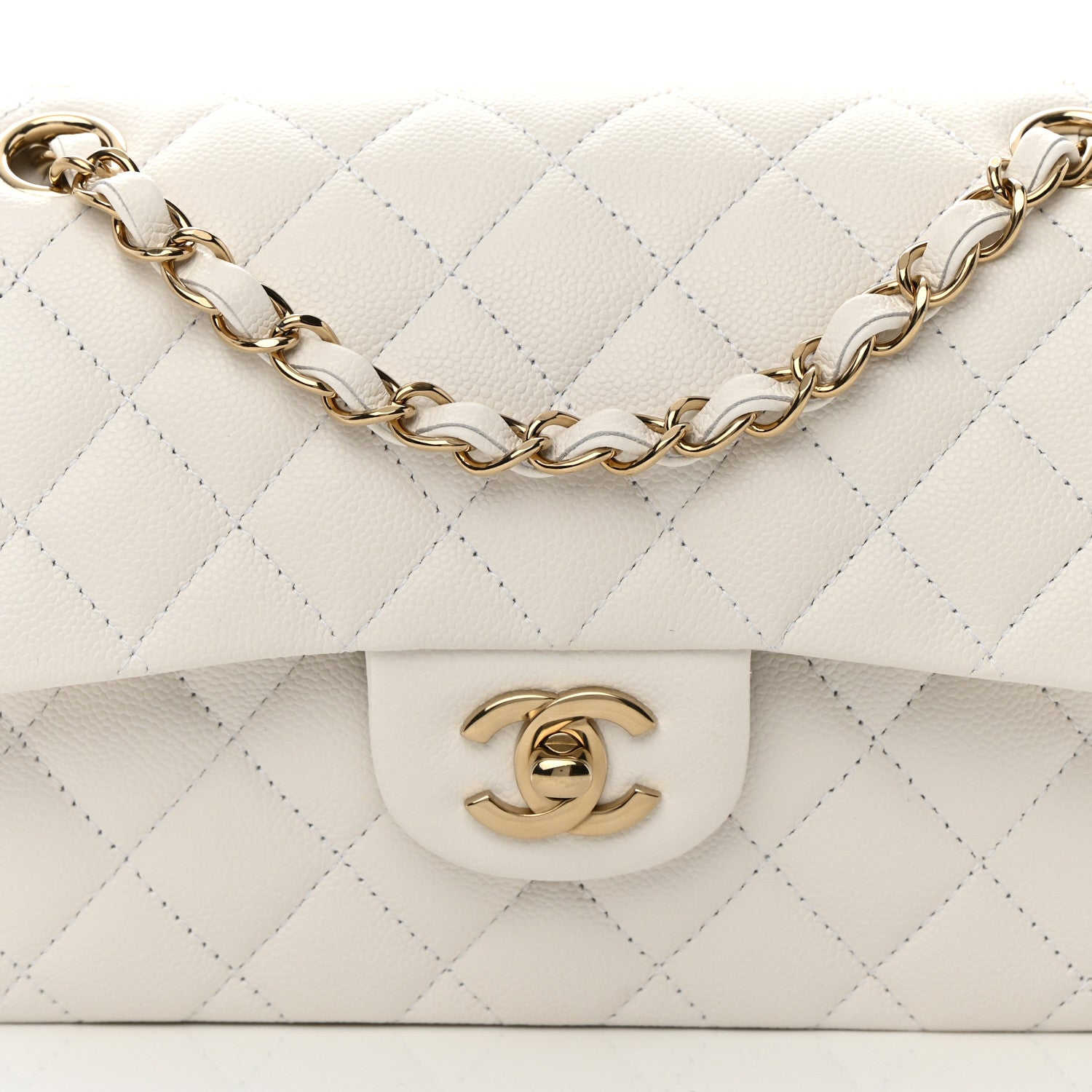 Chanel Caviar Quilted Small Double Flap White 8 of 13