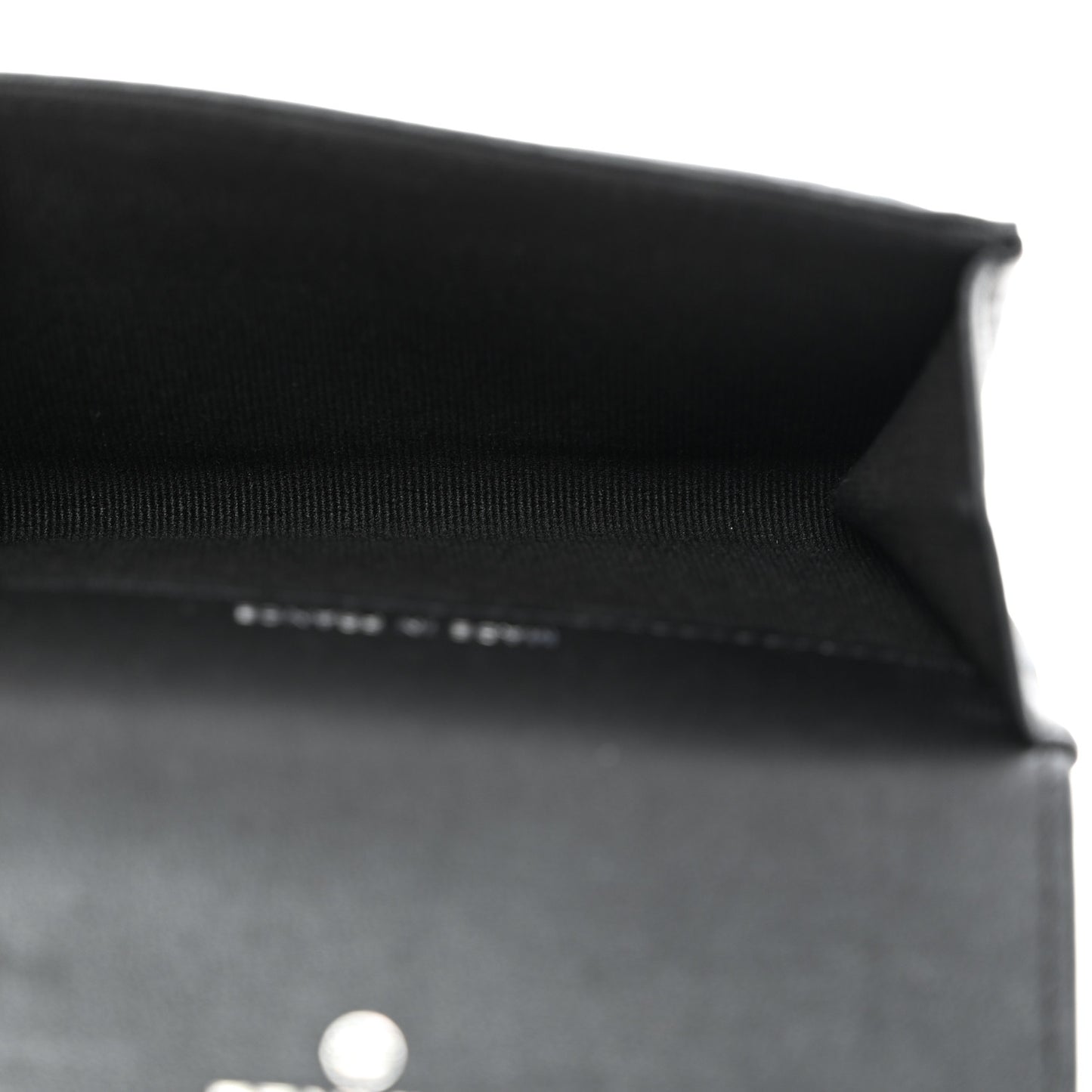 Pearly Lambskin Quilted Flap Card Holder Wallet So Black