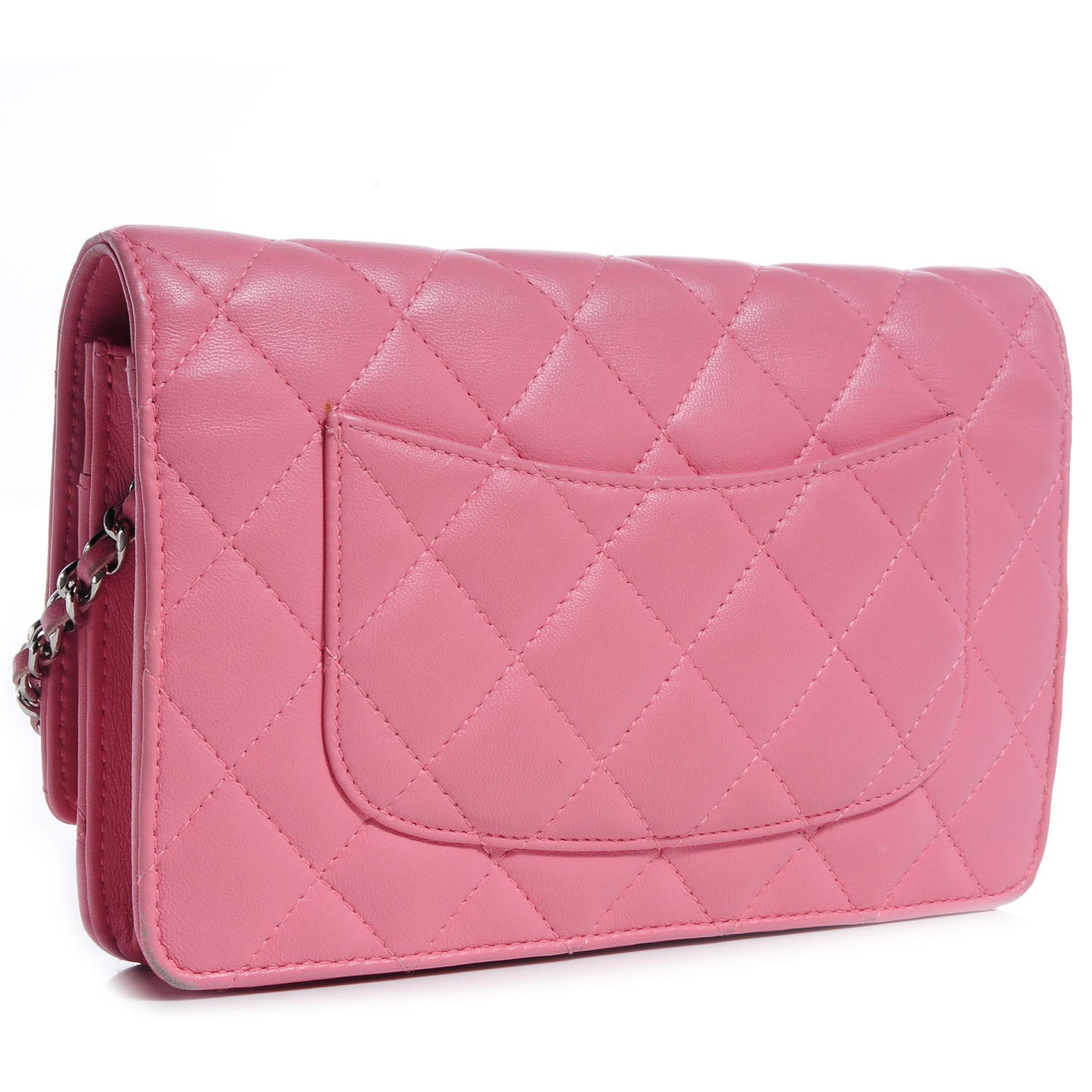 Chanel Lambskin Wallet On Chain WOC Pink 3 of 8