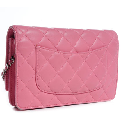 Chanel Lambskin Wallet On Chain WOC Pink 3 of 8