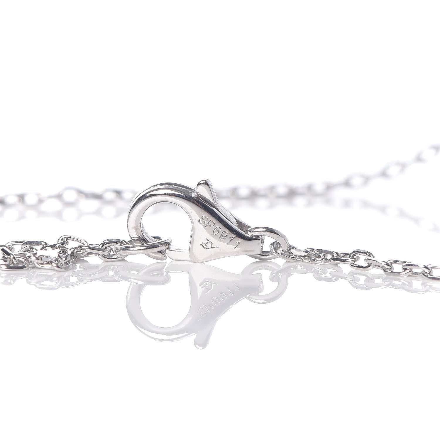 Cartier 18K White Gold Diamond Legers 3 Heart Motif Necklace 5 of 5