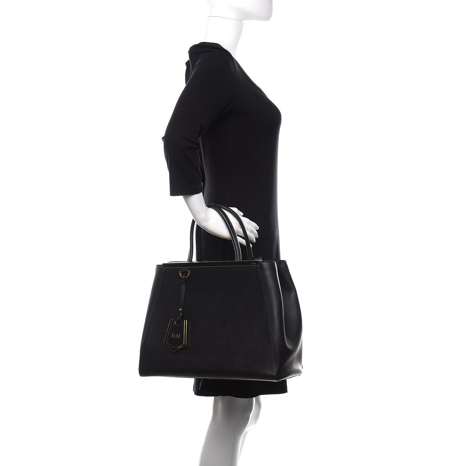 Fendi Vitello Elite Medium 2Jours Tote Black 3 of 14