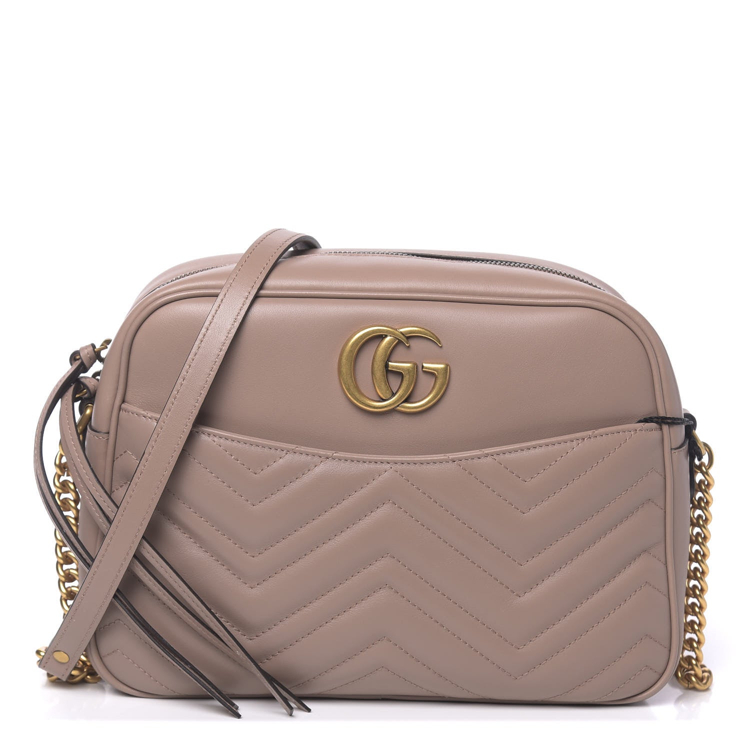 Gucci Calfskin Matelasse Medium GG Marmont Chain Shoulder Bag Porcelain Rose 1 of 10
