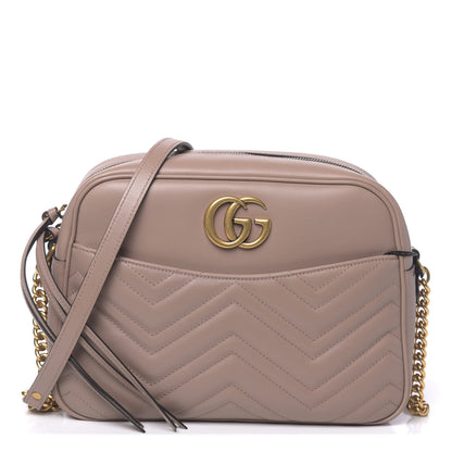 Gucci Calfskin Matelasse Medium GG Marmont Chain Shoulder Bag Porcelain Rose 1 of 10