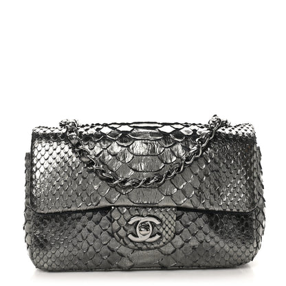 Chanel Metallic Snakeskin Mini Rectangular Flap Dark Silver 1 of 10