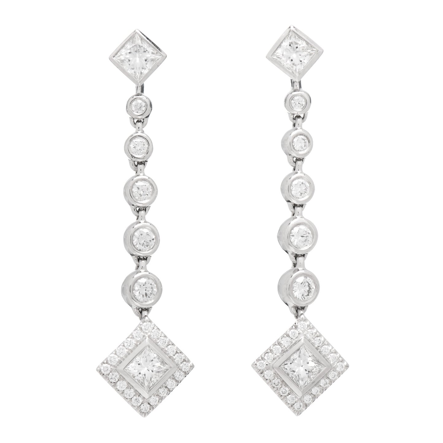 Platinum Diamond Grace Drop Earrings