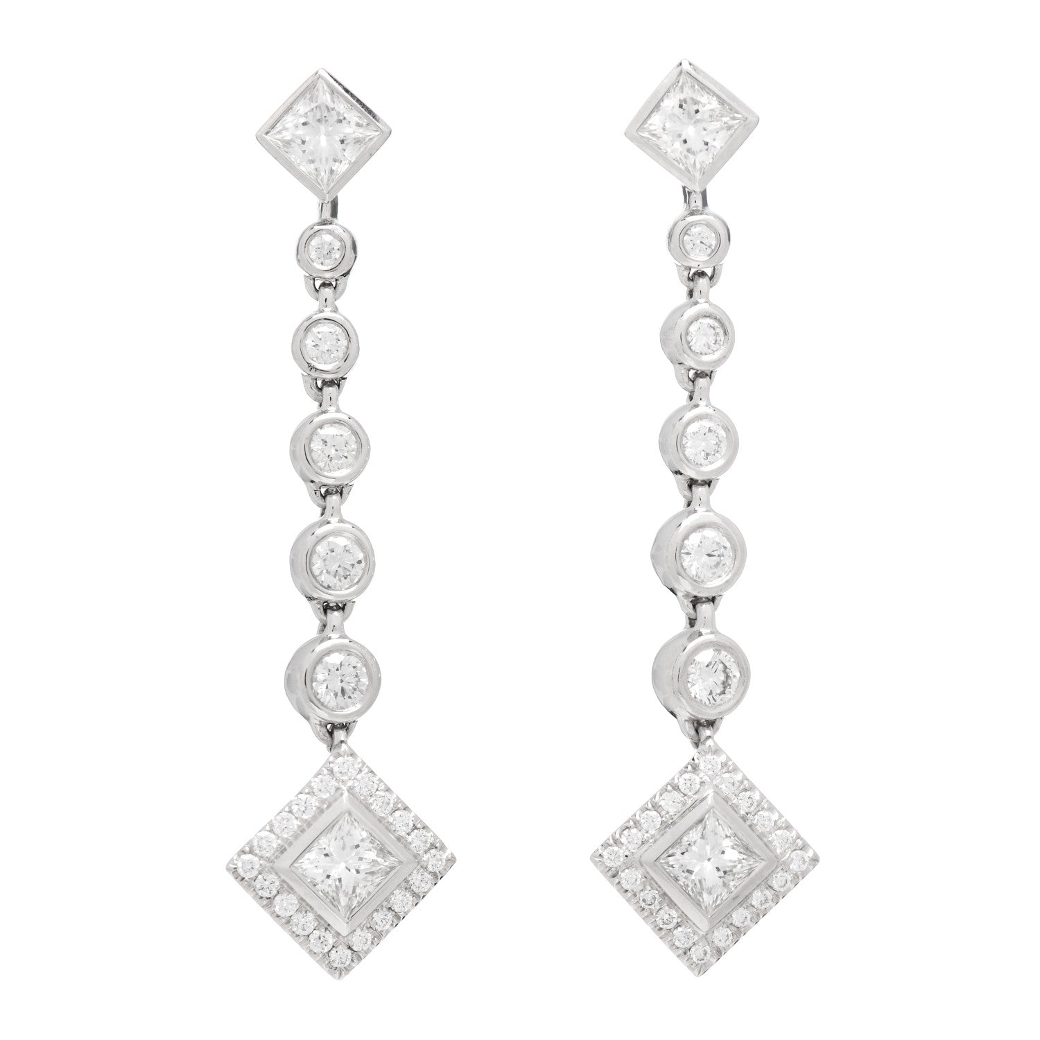 Tiffany Platinum Diamond Grace Drop Earrings 1 of 5