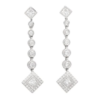 Tiffany Platinum Diamond Grace Drop Earrings 1 of 5