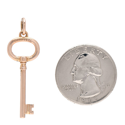 Tiffany 18K Rose Gold Small Oval Key Pendant 2 of 4