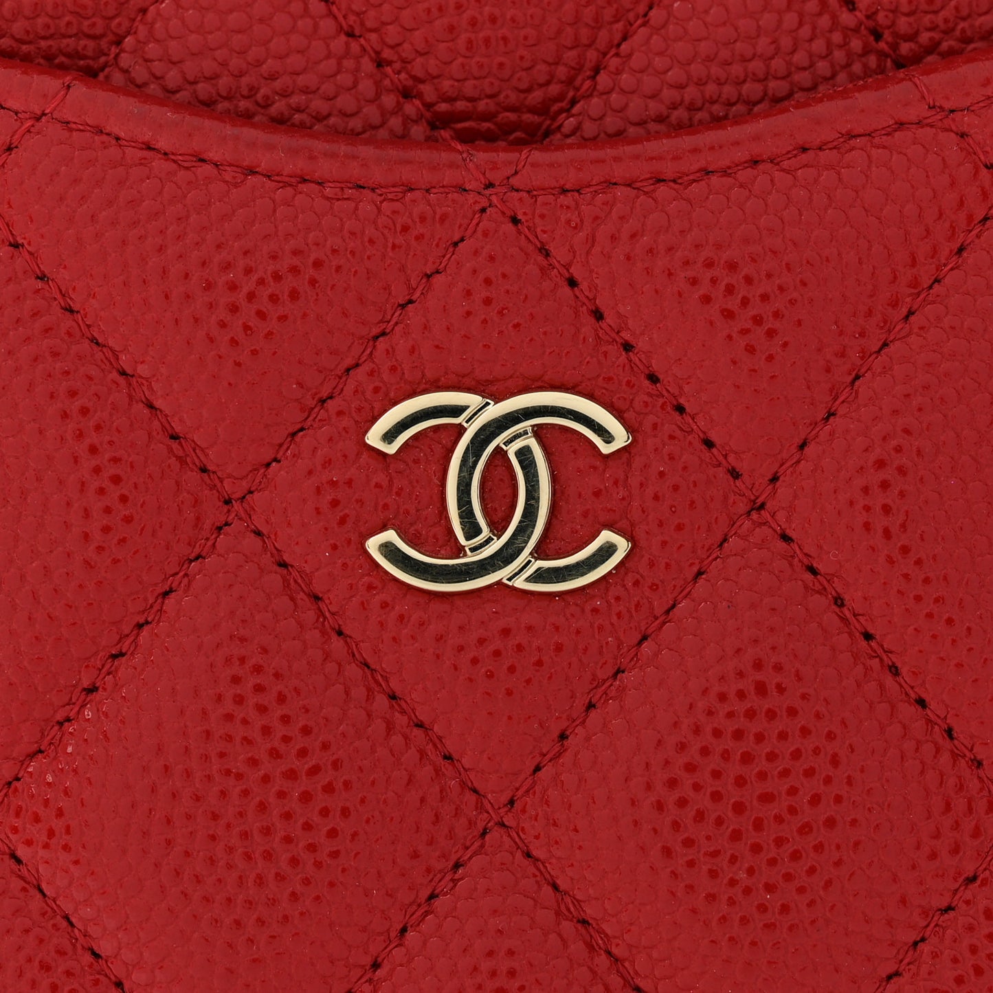 Caviar Quilted Classic iPhone Pouch Red