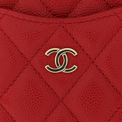 Chanel Caviar Quilted Classic iPhone Pouch Red 9 of 9