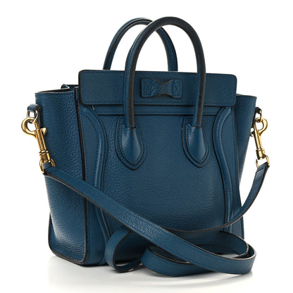 Celine Goatskin Nano Luggage Deepsea 3 of 13