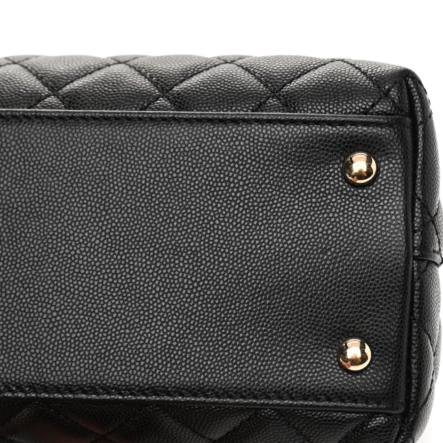 Caviar Quilted Medium Coco Handle Flap Black