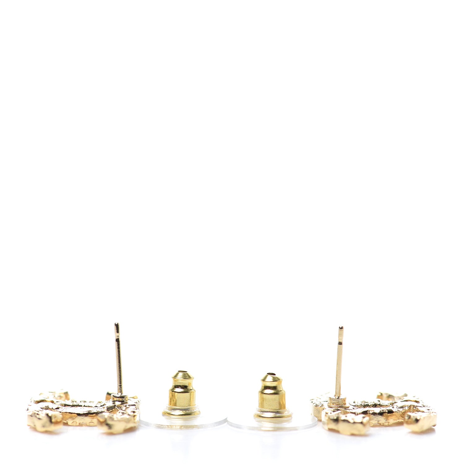 Chanel Metal Textured CC Earrings Gold 3 of 4