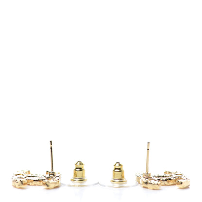 Chanel Metal Textured CC Earrings Gold 3 of 4