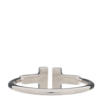 Tiffany 18K White Gold Diamond T Wire Ring 55 7.25 3 of 5