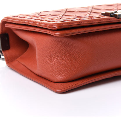 Chanel Caviar Stitched Medium Boy Flap Dark Orange 9 of 10