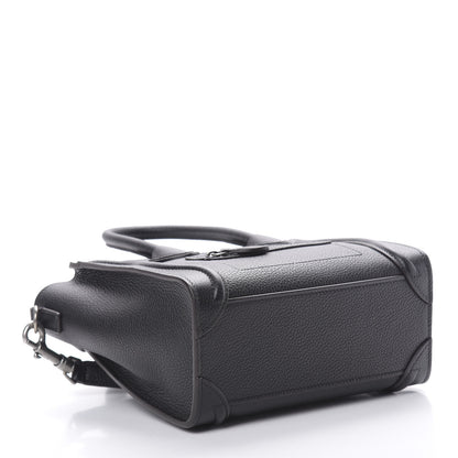 Celine Drummed Calfskin Nano Luggage Black 4 of 11