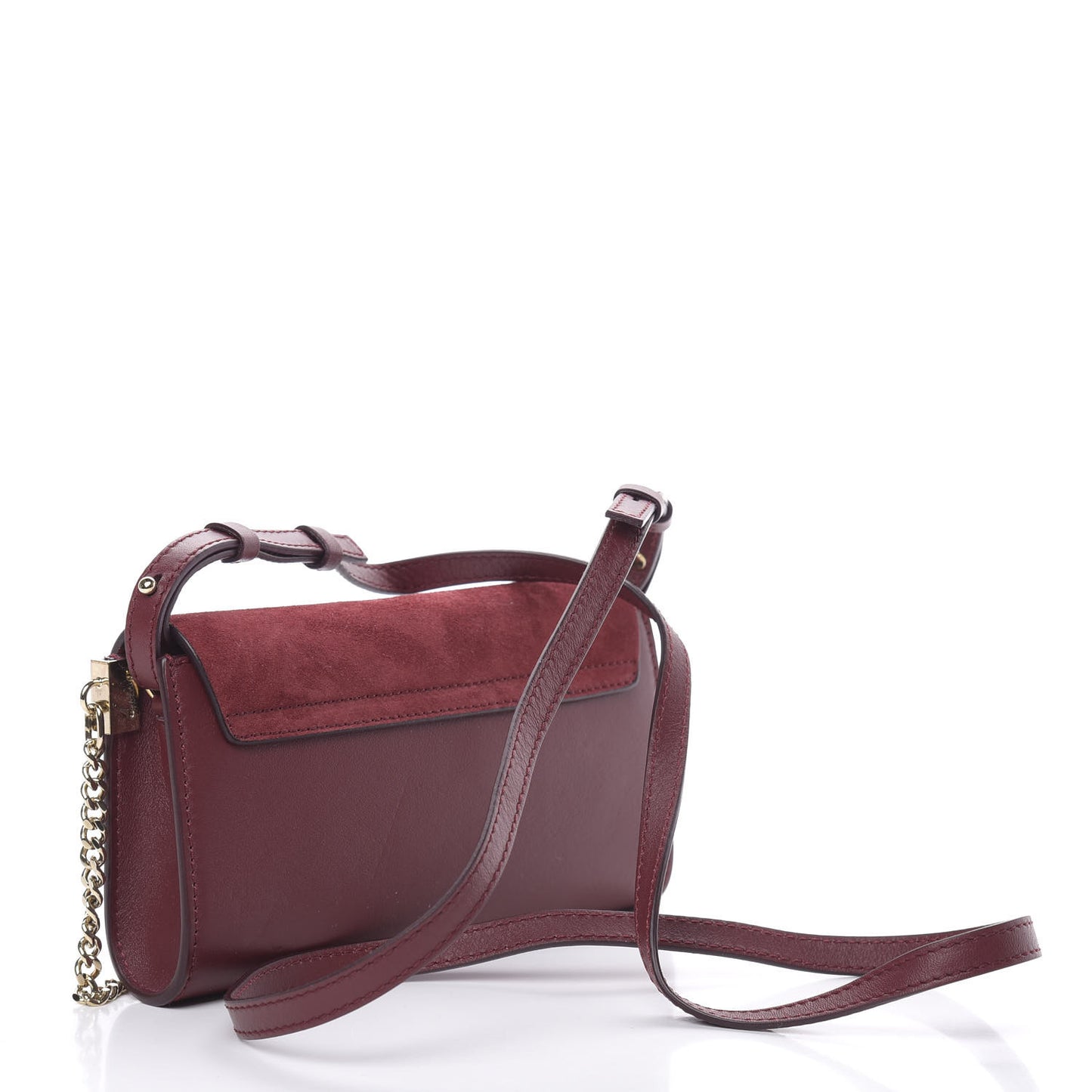 Suede Calfskin Mini Faye Shoulder Bag Plum Purple