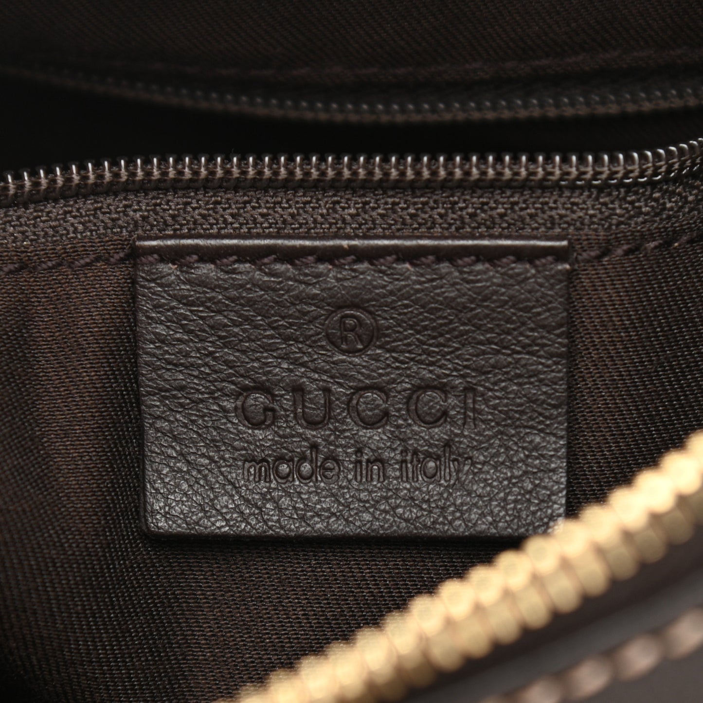 Monogram Medium D Gold Ring Hobo Dark Brown