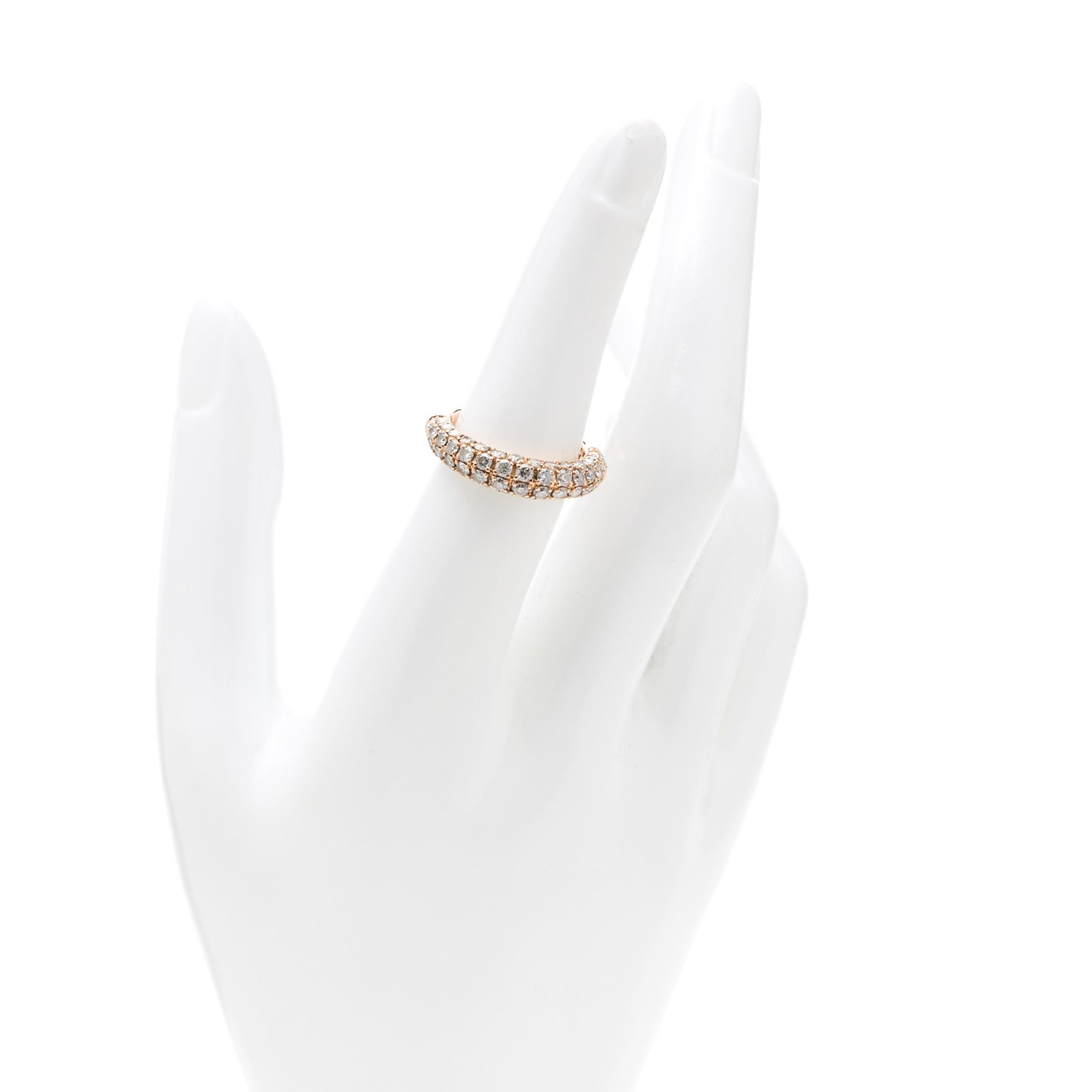 18K Rose Gold Diamond Dome Ring 53 6.5