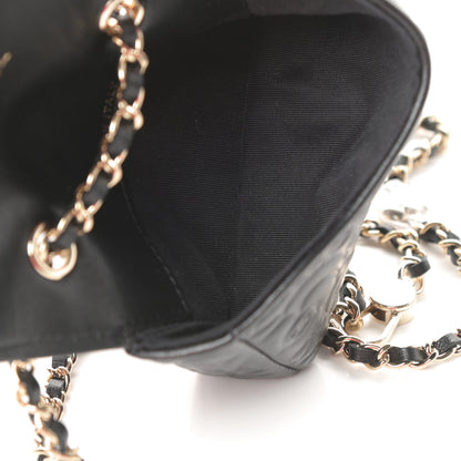 Chanel Lambskin Camellia Embossed Chain Belt Bag Black 5 of 12