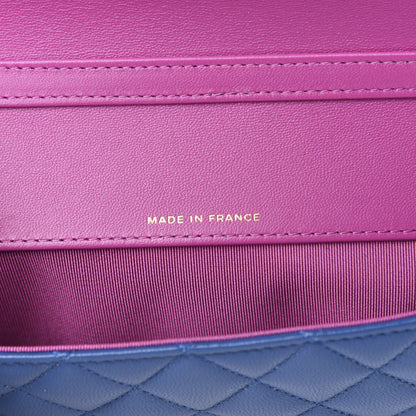 Chanel Lambskin Quilted Glasses Case With Chain Blue Purple 6 of 12