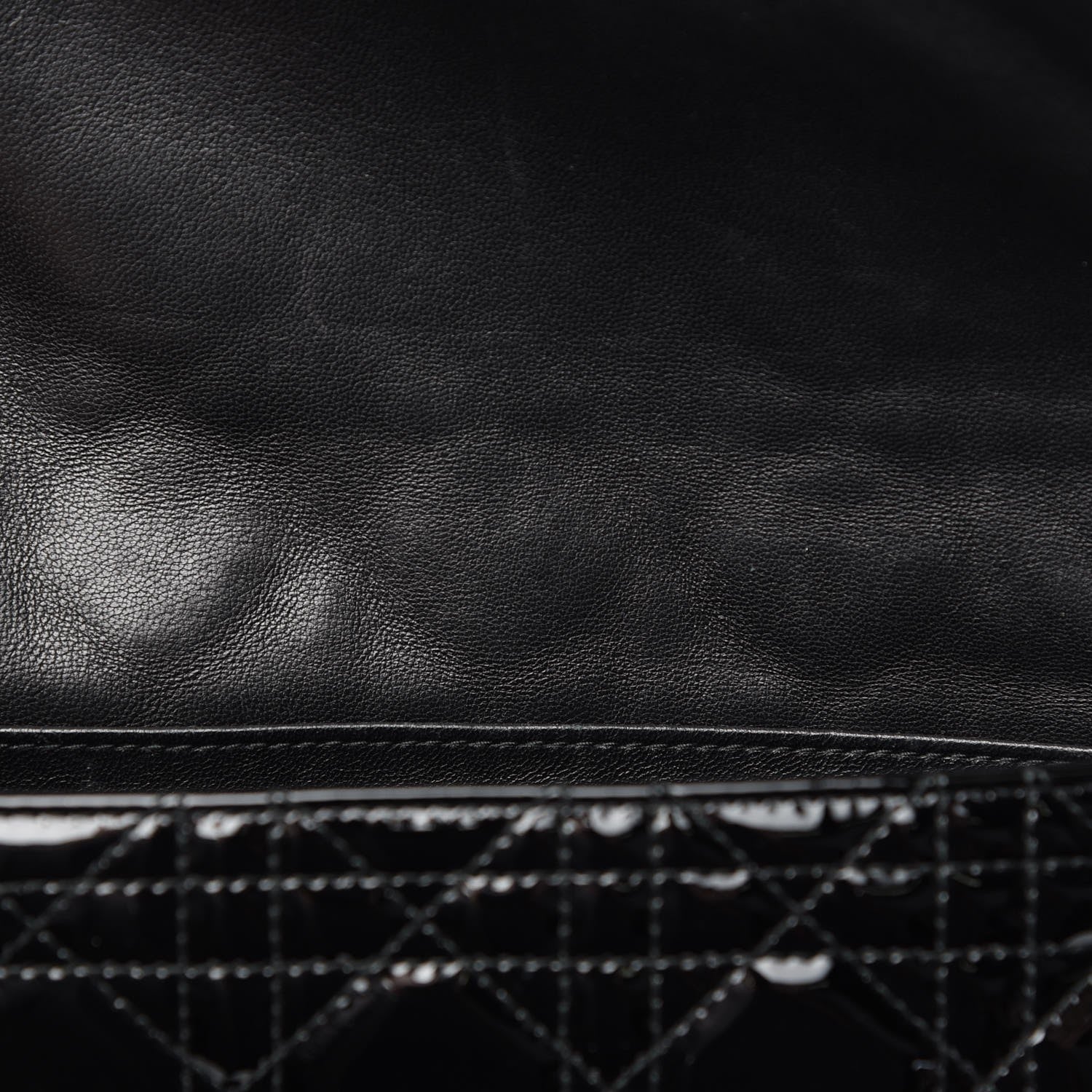 Christian Dior Patent Cannage Wallet on Chain Pouch Black 8 of 8