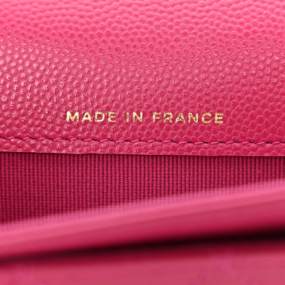 Chanel Caviar Quilted Flap Card Holder Wallet Fuchsia 7 of 9