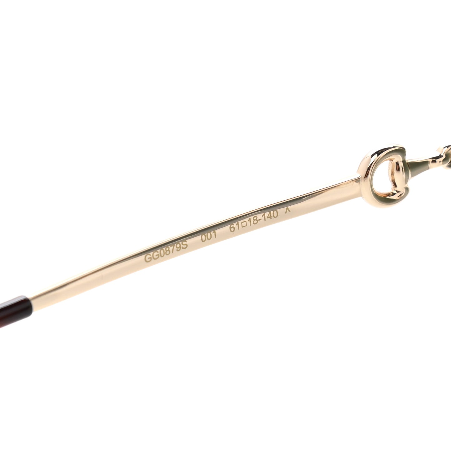 Metal Horsebit Square Frame Sunglasses GG0879S Gold