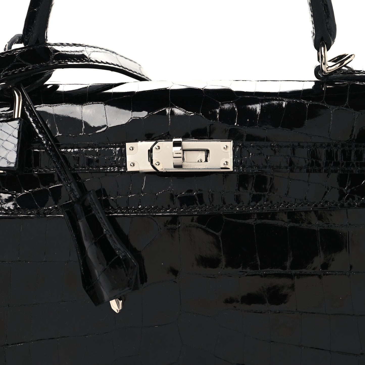 Shiny Niloticus Crocodile Kelly Sellier 25 Black
