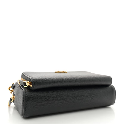 Christian Dior Grained Calfskin Caro Double Pouch Black 4 of 11