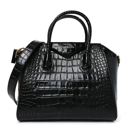 Givenchy Calfskin Crocodile Embossed Small Antigona Black 1 of 10