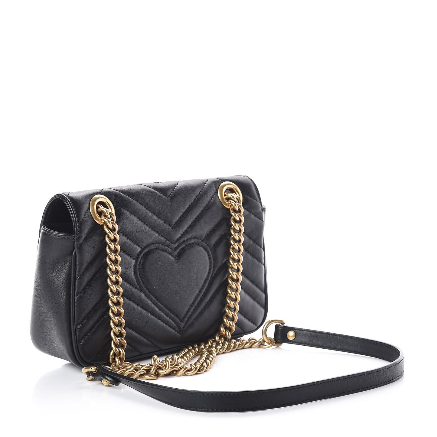 Calfskin Matelasse Mini GG Marmont Shoulder Bag Black