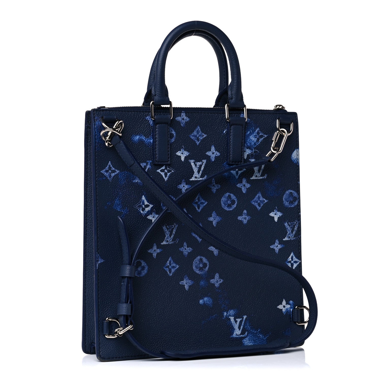 Louis Vuitton Monogram Ink Watercolor Sac Plat Zippé Blue 3 of 16