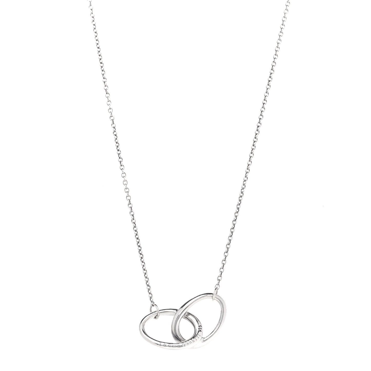 Sterling Silver Elsa Peretti Interlocking Ovals Pendant Necklace