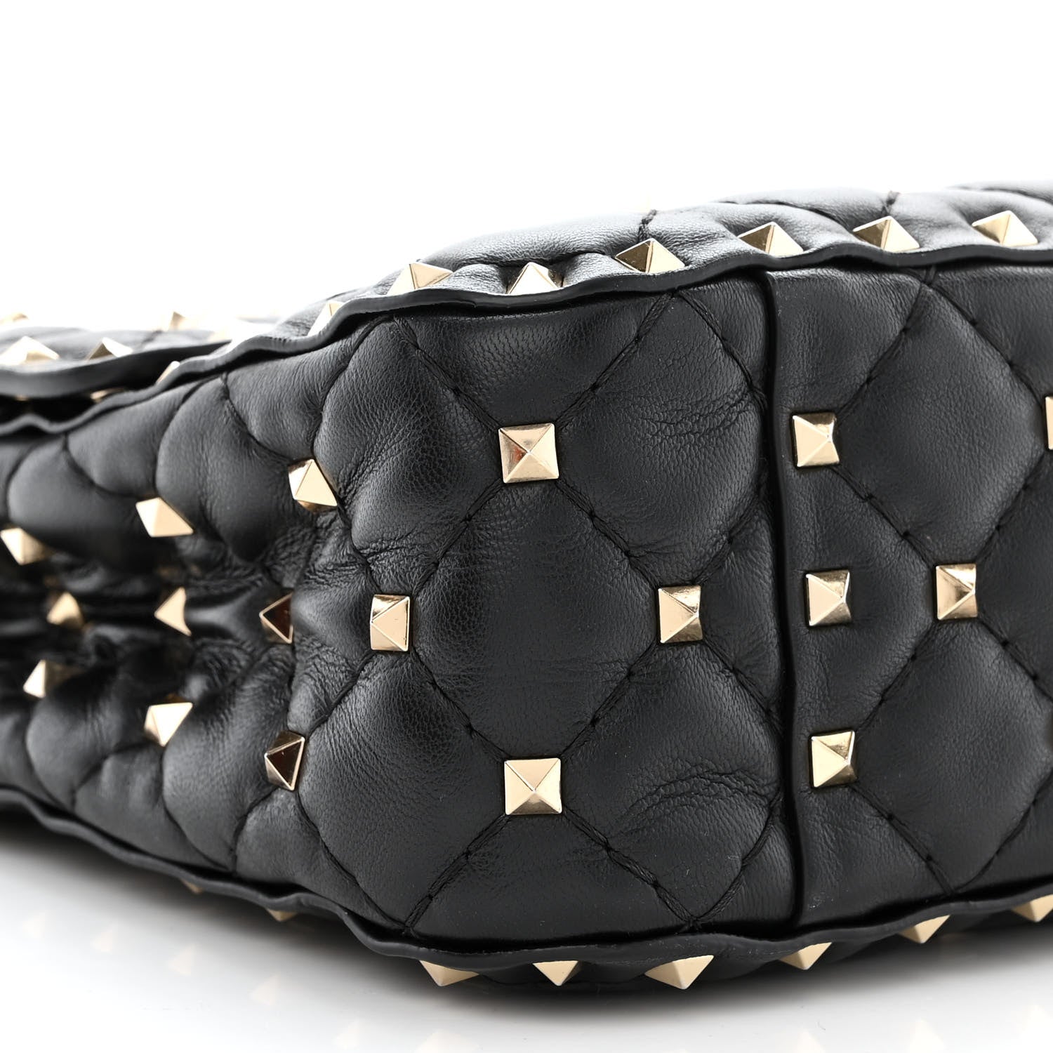 Valentino Garavani Lambskin VLTN Print Medium Rockstud Spike Shoulder Bag Black 8 of 10