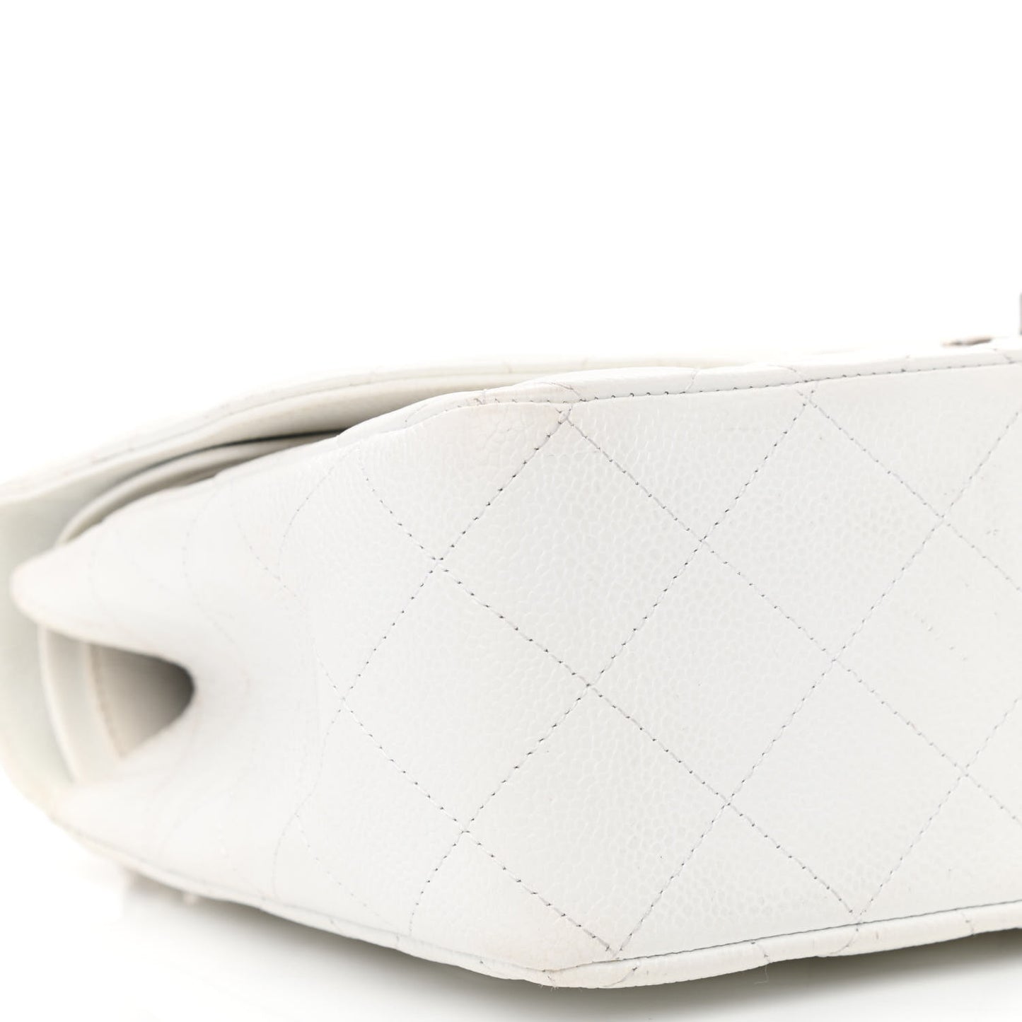 Caviar Quilted Jumbo Double Flap White