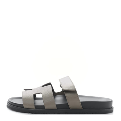 Hermes Epsom Womens Chypre Sandals 41 Etoupe 1 of 8
