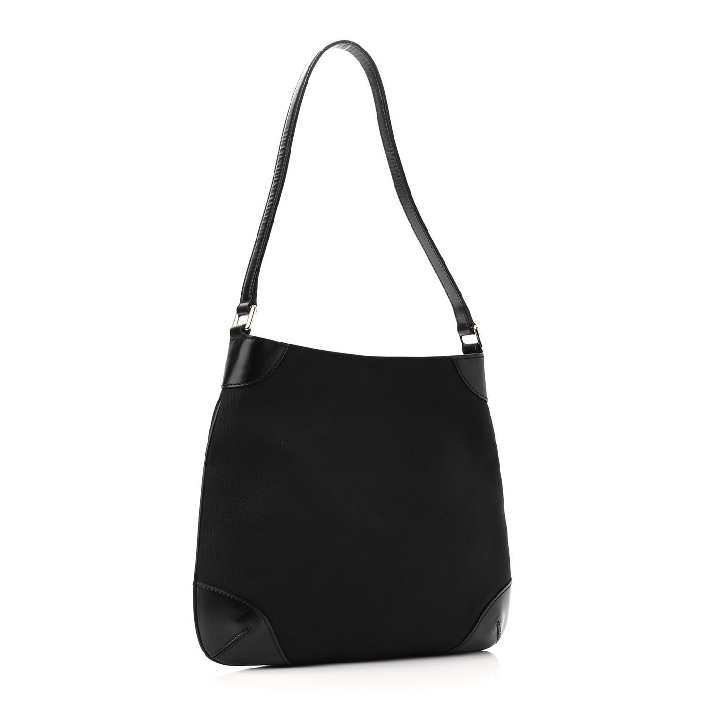 Canvas Signature Hobo Shoulder Bag Black