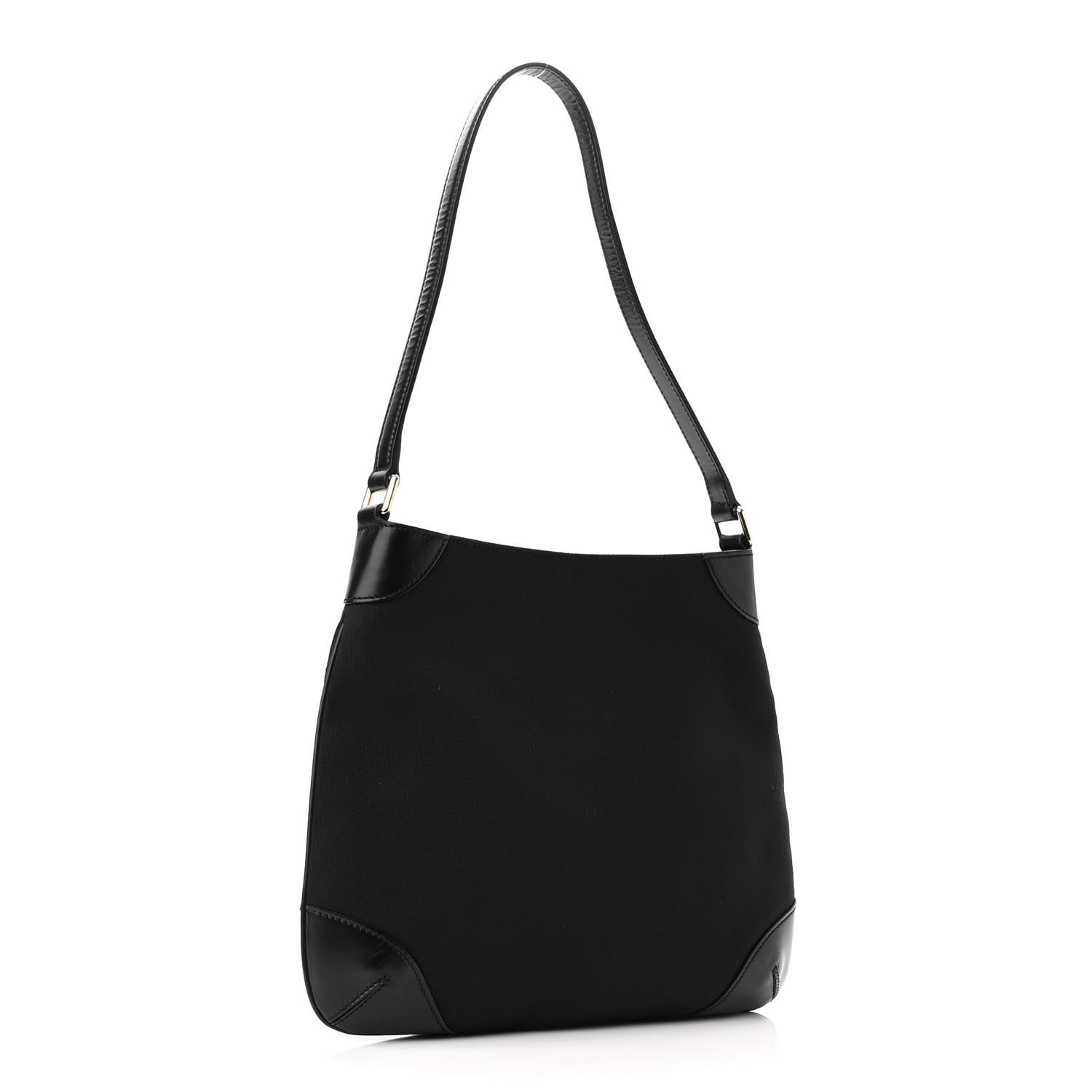 Gucci Canvas Signature Hobo Shoulder Bag Black 3 of 10