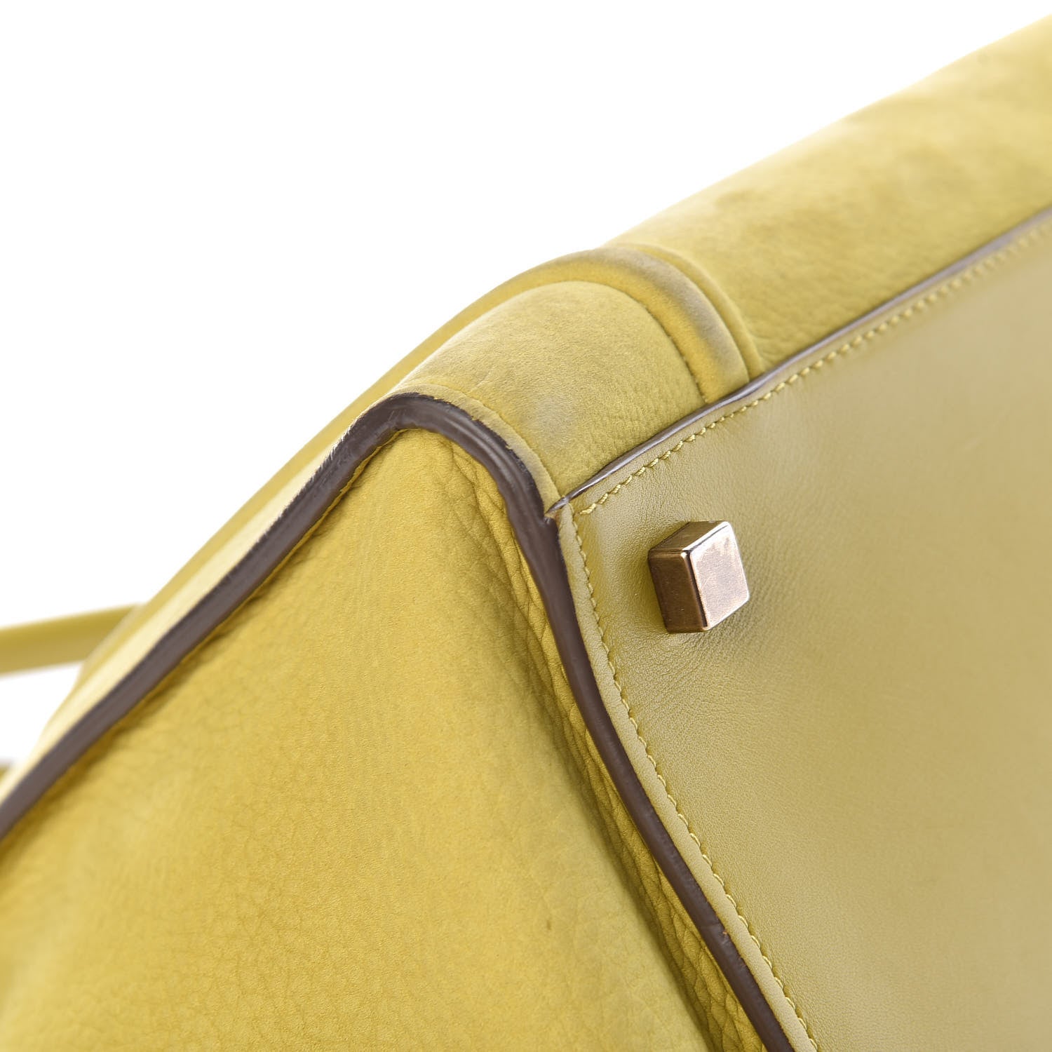 Celine Nubuck Medium Phantom Luggage Chartreuse 9 of 10