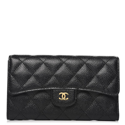 Chanel Caviar Quilted Large Flap Wallet Black 1 of 7