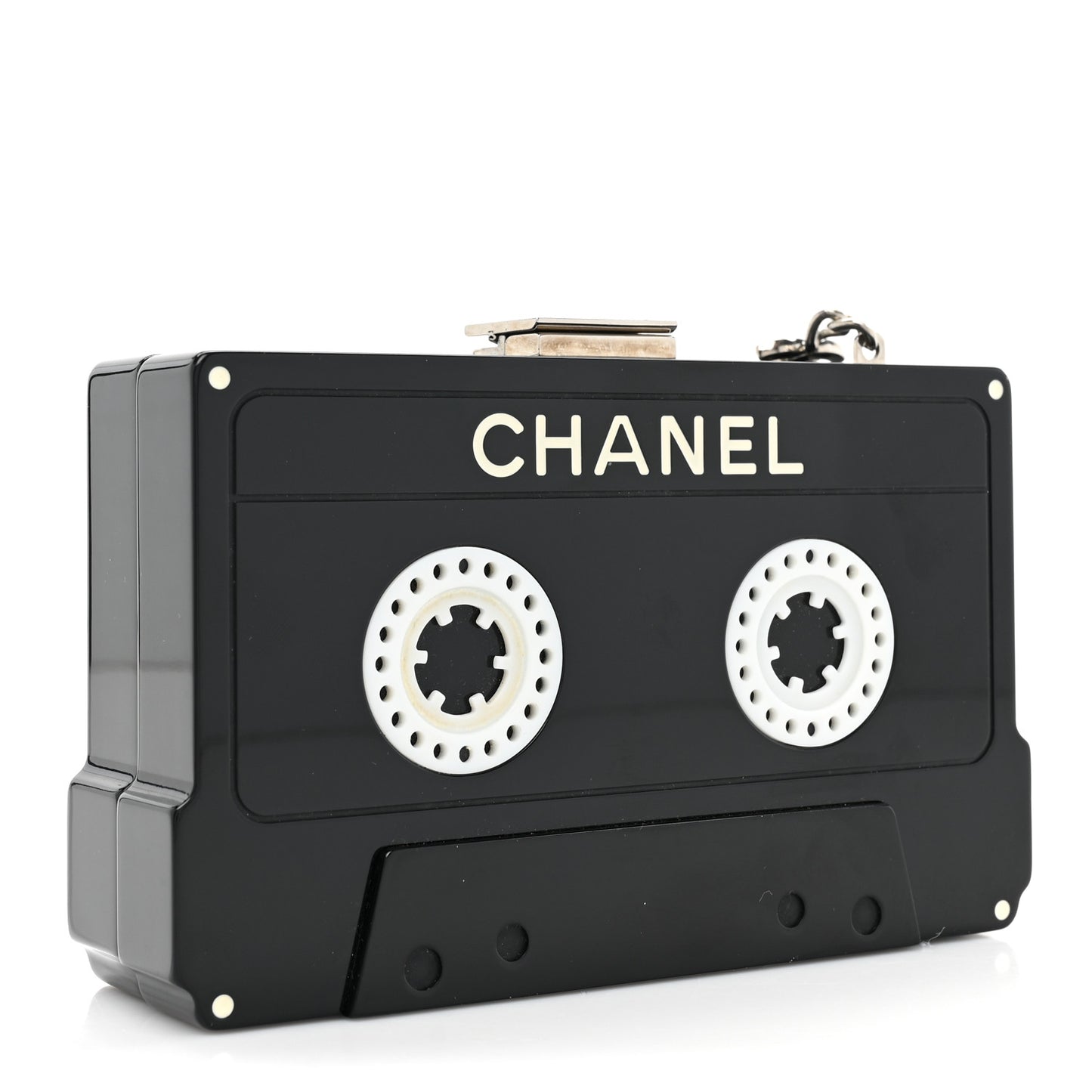 Lucite Cassette Clutch Black