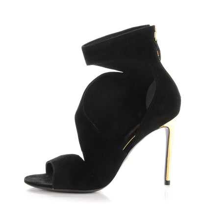 Louis Vuitton Suede Disclosure Sandals 35 Black 1 of 6